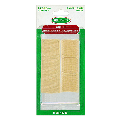 11746 Sullivans Square Grip It Fastener - 22mm - Beige