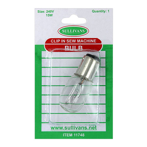 11748 Sullivans 15w Clip In Sewing Machine Bulb - 240v