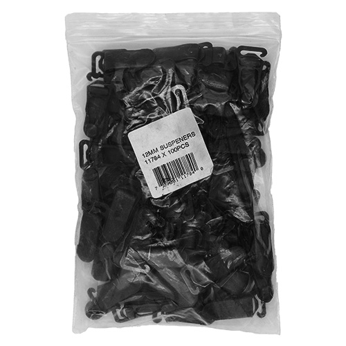 11784 Sullivans 12mm Hosiery Suspenders - Black - 50pairs