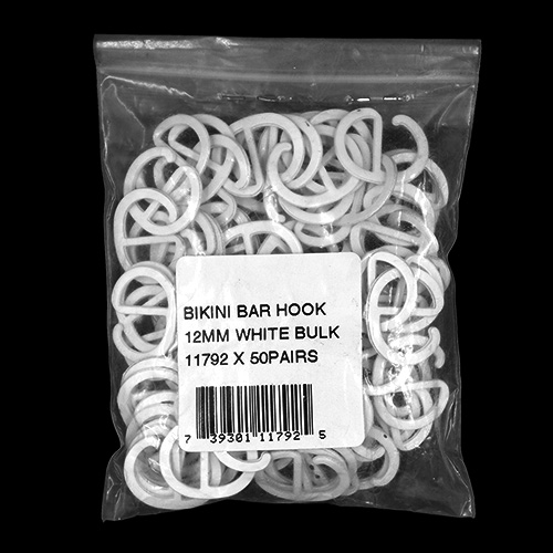 11792 Sullivans 12mm Bikini Hook - White - 100pcs