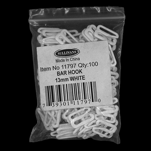 11797 Sullivans 13mm Bikini Hook - White - 100pcs