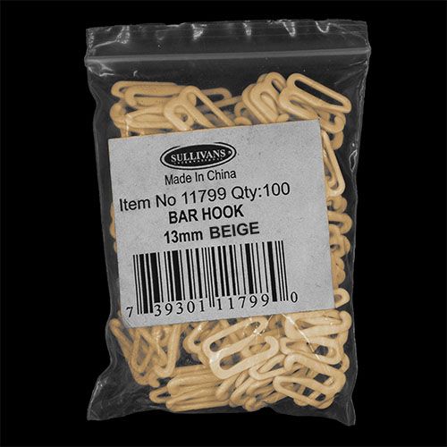 11799 Sullivans 13mm Bikini Hook - Beige - 100pcs