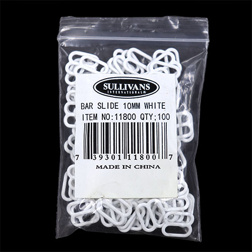 11800 Sullivans 10mm Bar Slide - White - 100pcs