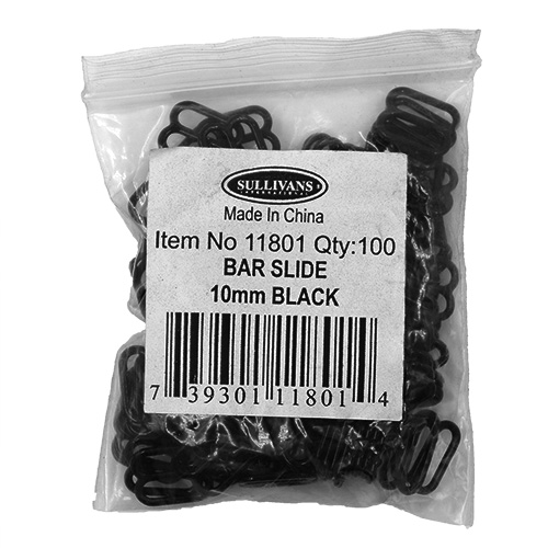 11801 Sullivans 10mm Bar Slide - Black - 100pcs