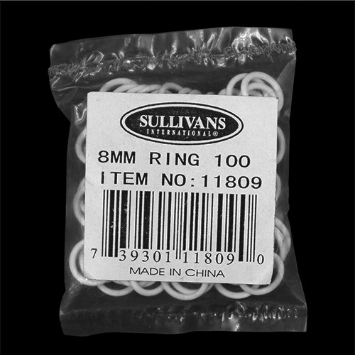 11809 Sullivans 8mm Lingerie Ring - White - 100pcs