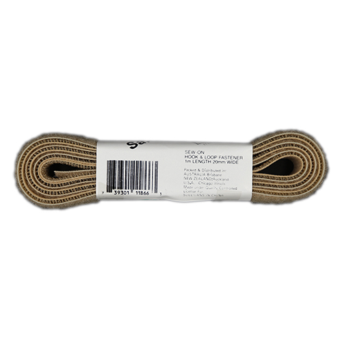 11866 Sullivans 1m Sew On Hook & Loop Tape - 20mm - Beige