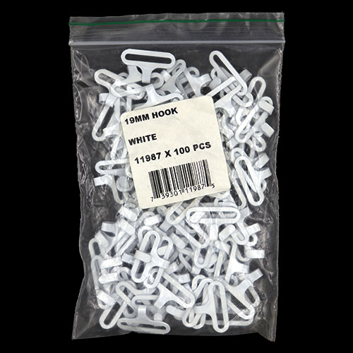 11987 Sullivans 19mm Metal Lingerie Hook - White - 100pcs