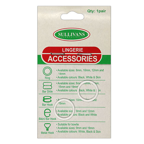 11994 Sullivans 12mm Lingerie Ring - White