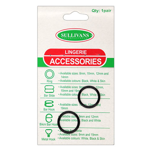 11996 Sullivans 12mm Lingerie Ring - Black