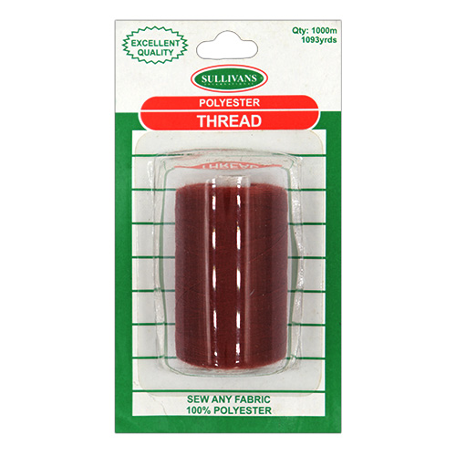 12033 Sullivans Polyester Thread - 1000m - Red/brown