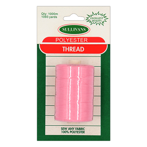 12037 Sullivans Polyester Thread - 1000m - Mid Pink