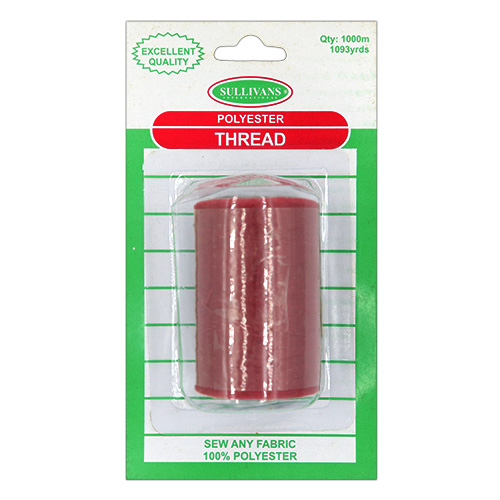 12040 Sullivans Polyester Thread - 1000m - Dark Red