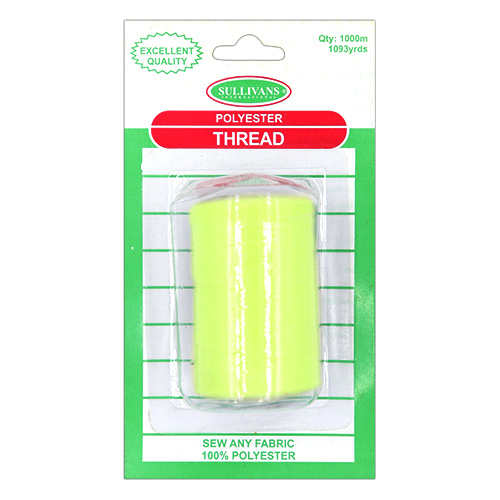 12041 Sullivans Polyester Thread - 1000m - Fluro Yellow