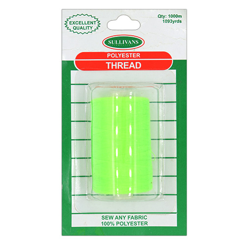 12043 Sullivans Polyester Thread - 1000m - Fluro Green