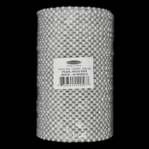 12056 Sullivans Bulk Pearl Head Pins - White  40pcs - 50 Wheels