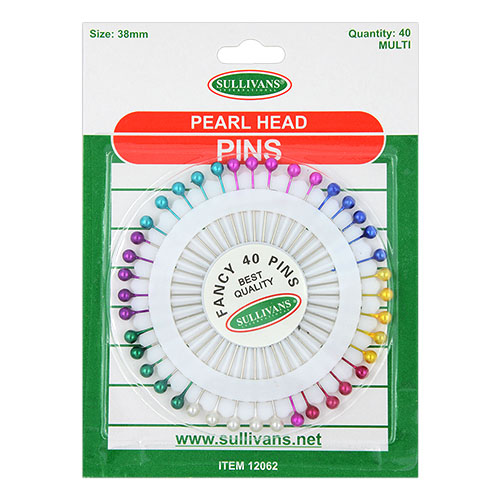 12062 Sullivans Pearl Head Pins - Multi Coloured 