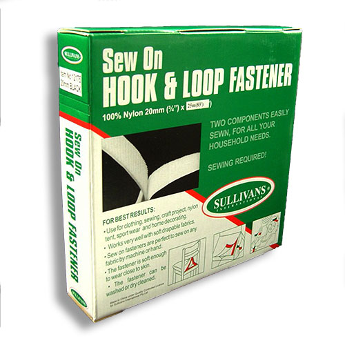 12175 Sullivans Sew On Hook & Loop Tape - 20mm - Black