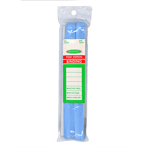 12193 Sullivans 10mm Poly-cotton Bias Binding - Sky Blue