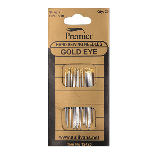 12420 Sullivans Premier Gold Eye Hand Needles - Sharps - 5/10