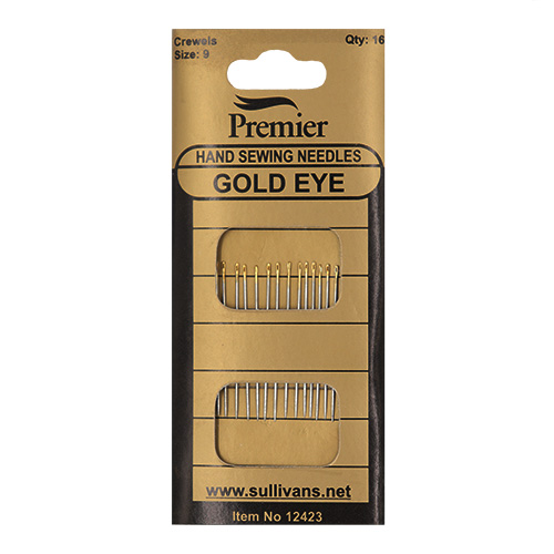 12423 Sullivans Premier Gold Eye Hand Needles - Crewel - 9