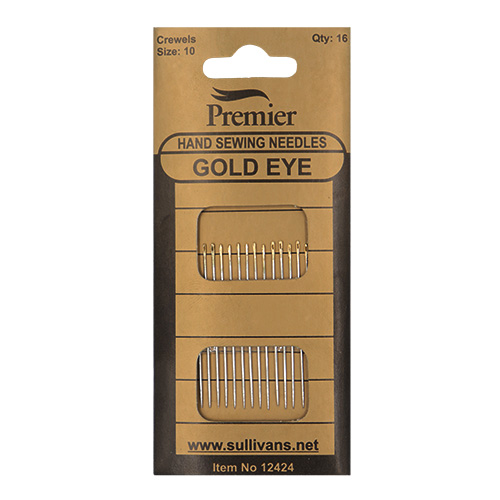 12424 Sullivans Premier Gold Eye Hand Needles - Crewel - 10