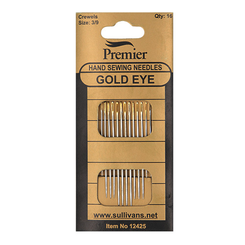 12425 Sullivans Premier Gold Eye Hand Needles - Crewel - 3/9