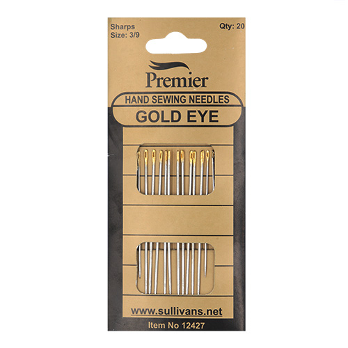 12427 Sullivans Premier Gold Eye Hand Needles - Sharps - 3/9