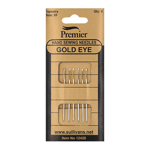 12428 Sullivans Premier Gold Eye Hand Needles - Tapestry - 20