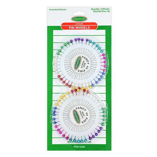 12458 Sullivans Pearl Head Pins - Multi Coloured  - 2 Pack