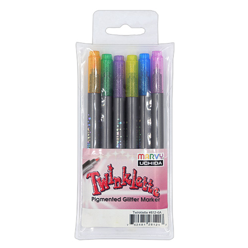 128121 Marvy Twinklette Markers Glitter Set