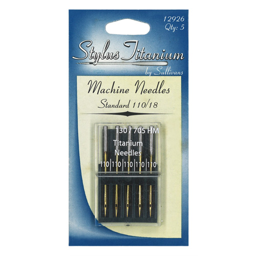 12926 Sullivans Stylus Titanium Machine Needles - Standard 110/18