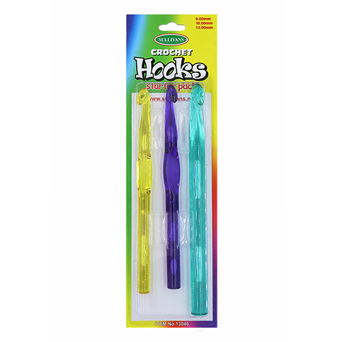13046 Sullivans Crochet Hook Starter Pack - Sizes 9mm, 10mm, 12mm - 3pk