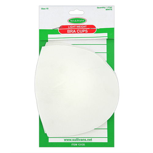 13135 Sullivans Light Weight Bra Cups - White - Size 10