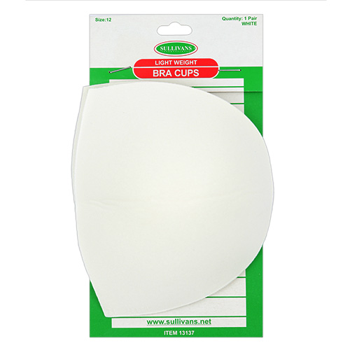 13137 Sullivans Light Weight Bra Cups - White - Size 12