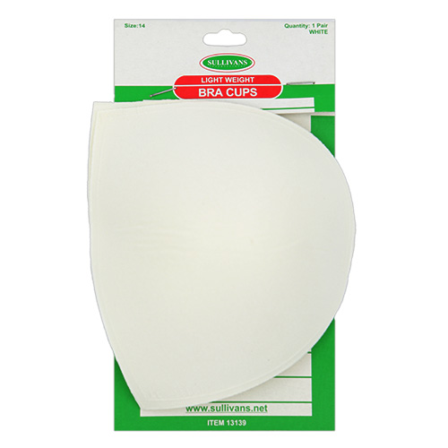 13139 Sullivans Light Weight Bra Cups - White - Size 14