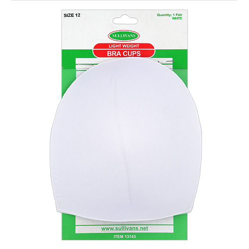 13143 Sullivans Medium Weight Bra Cups - White - Size 12