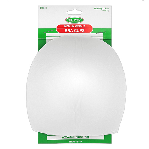 13147 Sullivans Medium Weight Bra Cups - White - Size 16