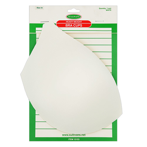 13153 Sullivans Heavy Weight Bra Cups - White - Size 14