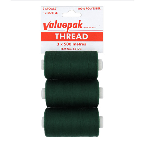13178 Valuepak Polyster Thread - 3x500m Spools - Bottle
