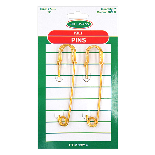 13214 Sullivans 77mm Kilt Pins - Gold - 2pcs