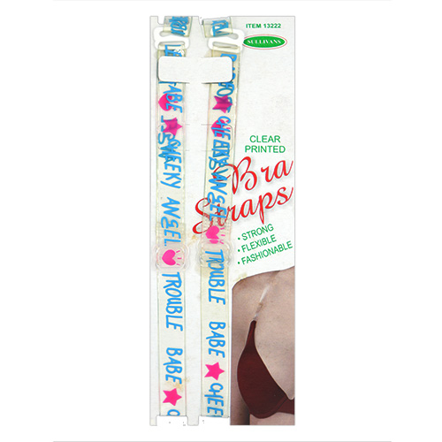 13222 Sullivans Clear Printered Bra Straps - Trouble Babe Cheeky Angel