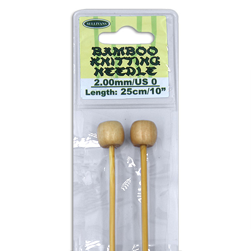 15mm Long Bamboo Knitting Needles (25cm)
