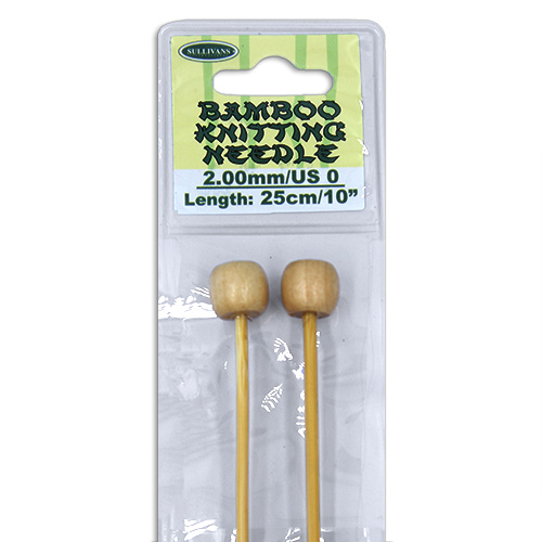 13250 Sullivans Bamboo Knit Pins - 25cm X 2mm