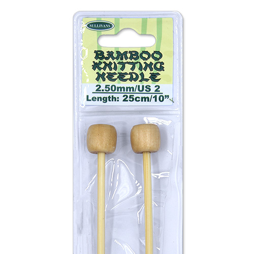 13251 Sullivans Bamboo Knit Pins - 25cm X 2.5mm