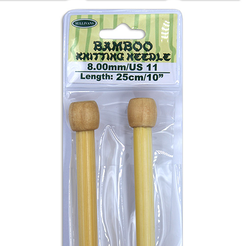 13261 Sullivans Bamboo Knit Pins - 25cm X 8mm