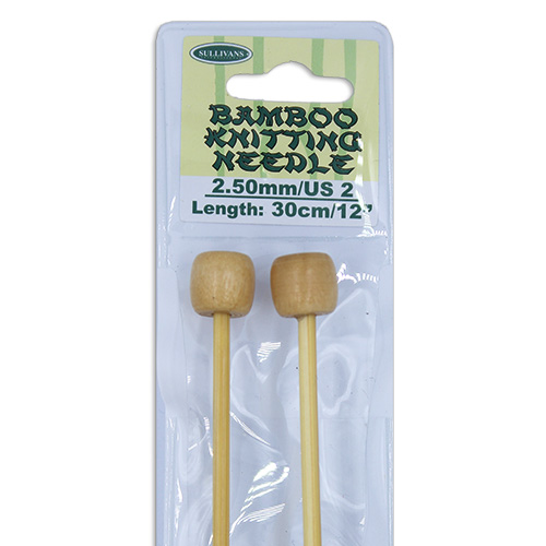 13268 Sullivans Bamboo Knit Pins - 30cm X 2.5mm