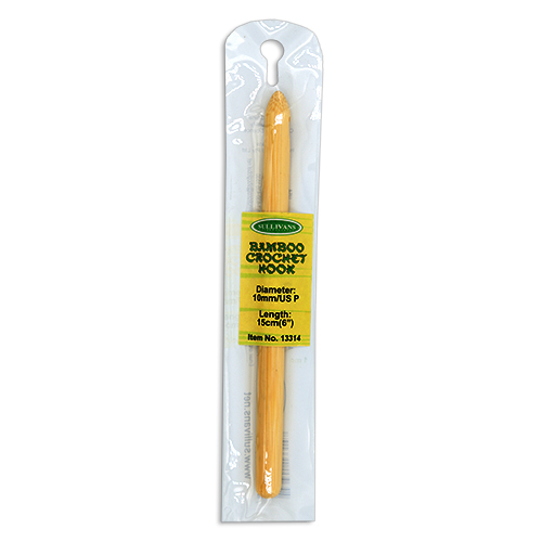 13314 Sullivans Bamboo Crochet Hook - 15cm X 10mm