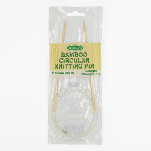 13315 Sullivans Bamboo Circular Knitting Pin - 80cm X 2mm 