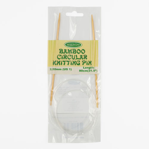 13316 Sullivans Bamboo Circular Knitting Pin - 80cm X 2.5mm 