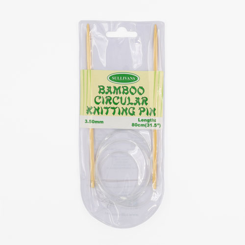13318 Sullivans Bamboo Circular Knitting Pin - 80cm X 3.5mm 